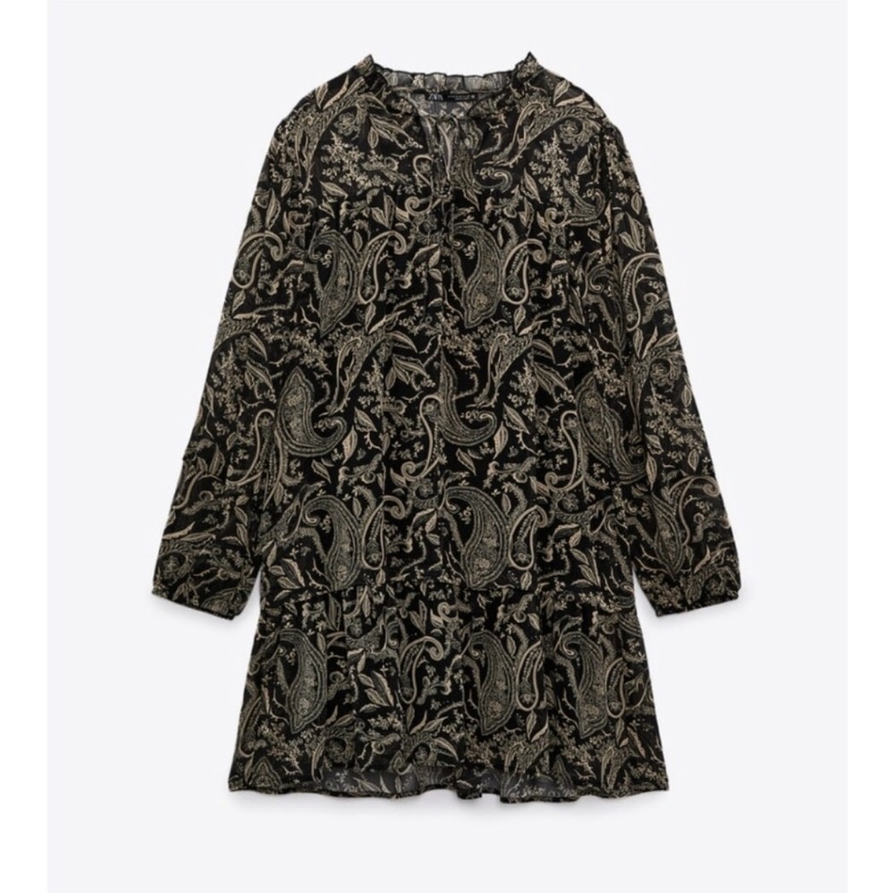 Black Paisley Mini Dress